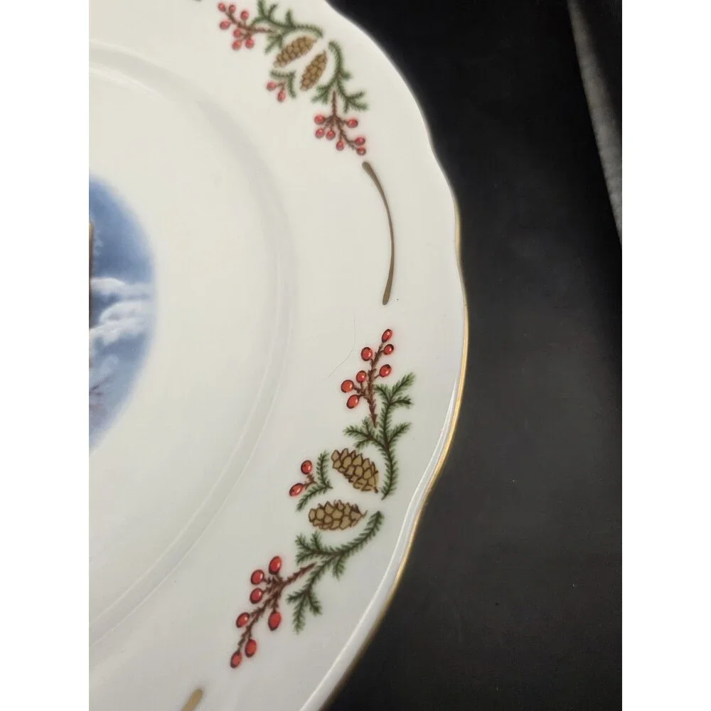 Christineholm Porcelain Lars Porcelain Winter Gnome Dinner Plate 11 Inches